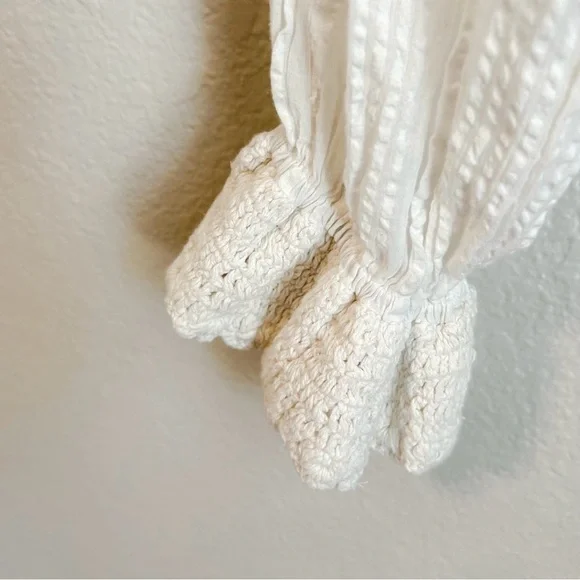 NWT, Free People Megan Ivory Crochet Long Sleeve Bohemian Crop Top, Size X-Small - Picture 7 of 13